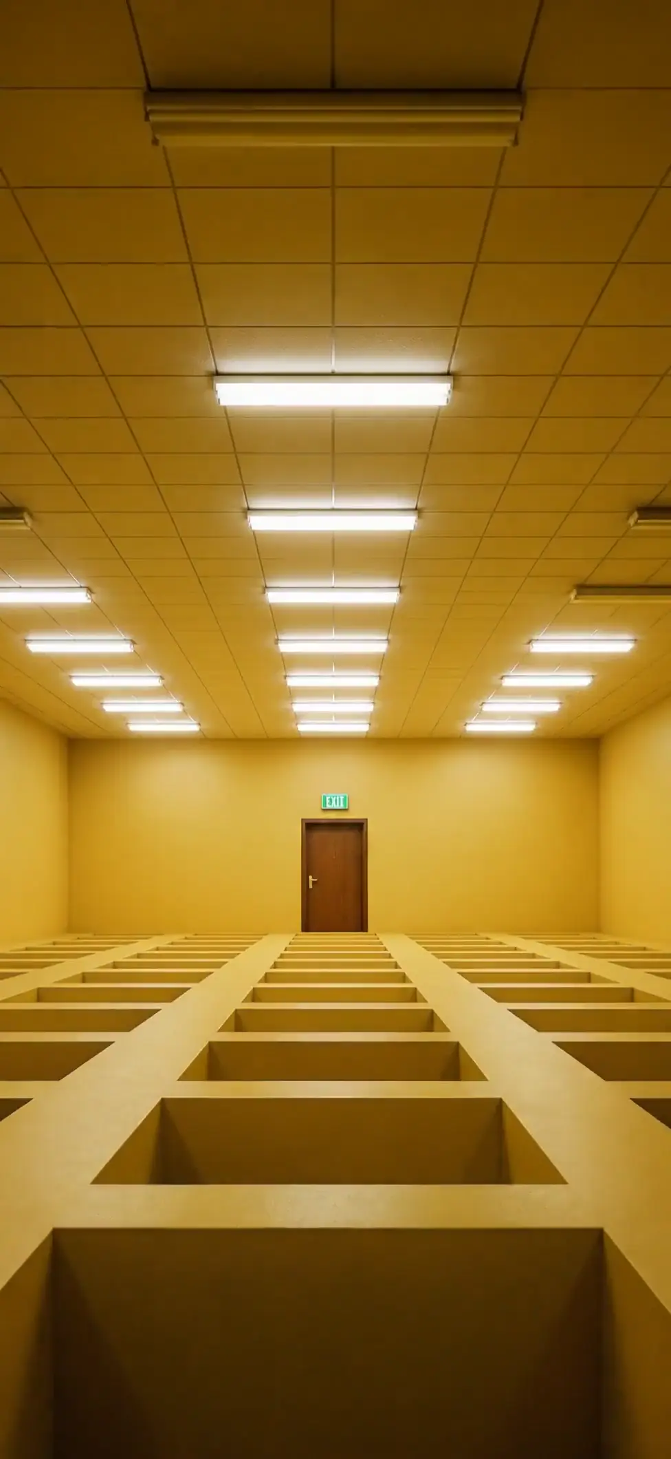 Surreal Backrooms Liminal Space 4K Creepy Wallpaper