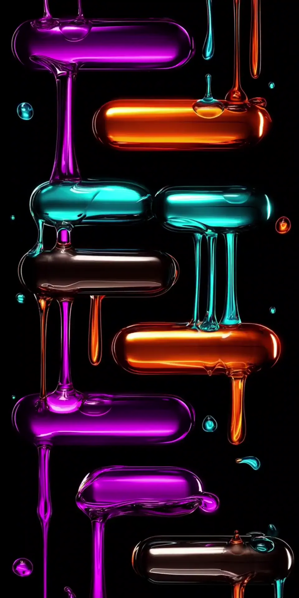 Vivid Abstract 3D Liquid Drips Live Wallpaper
