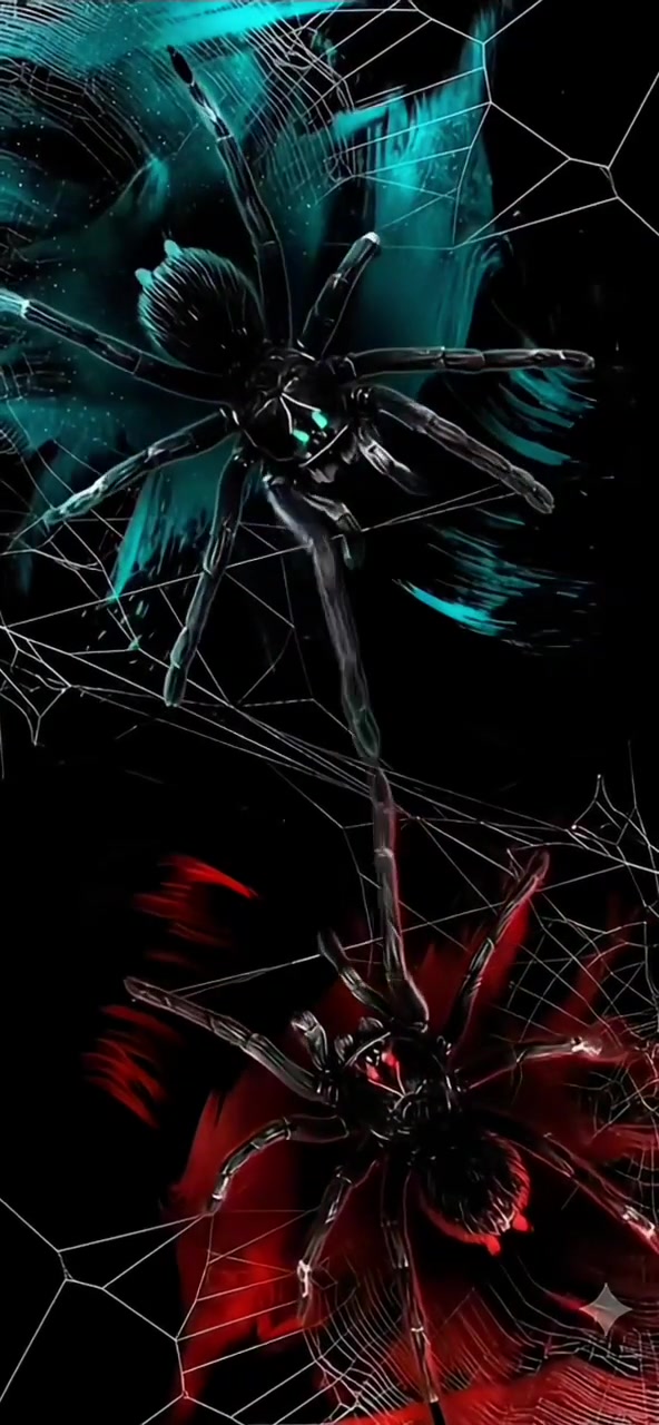 Dueling Neon Spiders