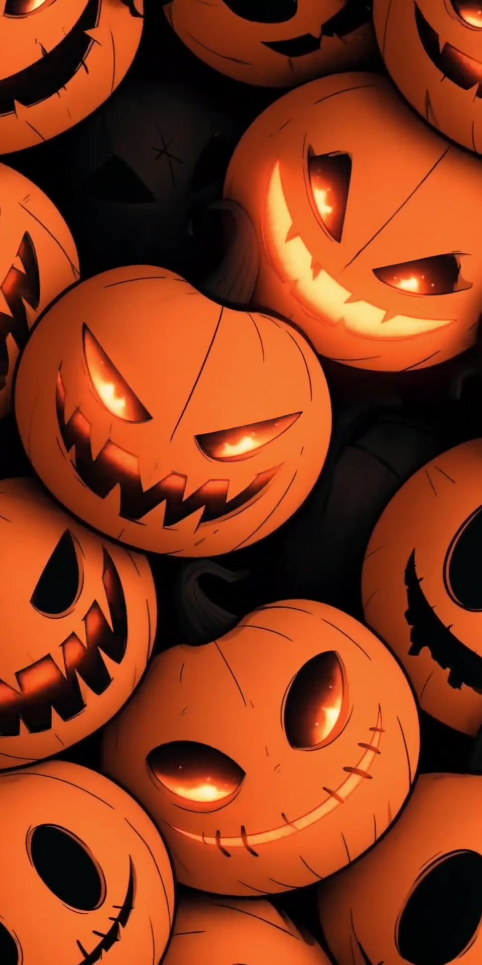 Glowing Jack-o'-Lanterns Pile