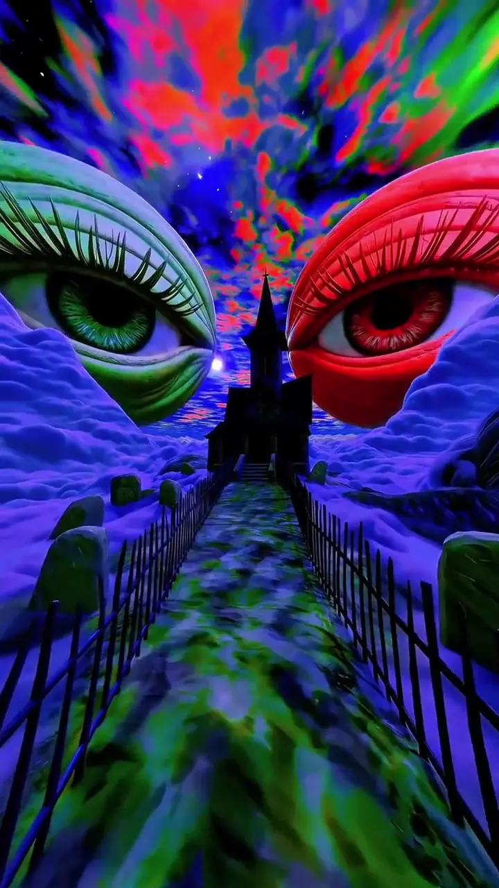 Surreal Neon Eyes Fantasy Live Wallpaper in 4K