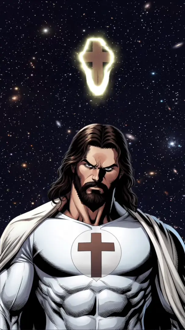 Superhero Jesus Cosmic Guardian 4K Live Wallpaper
