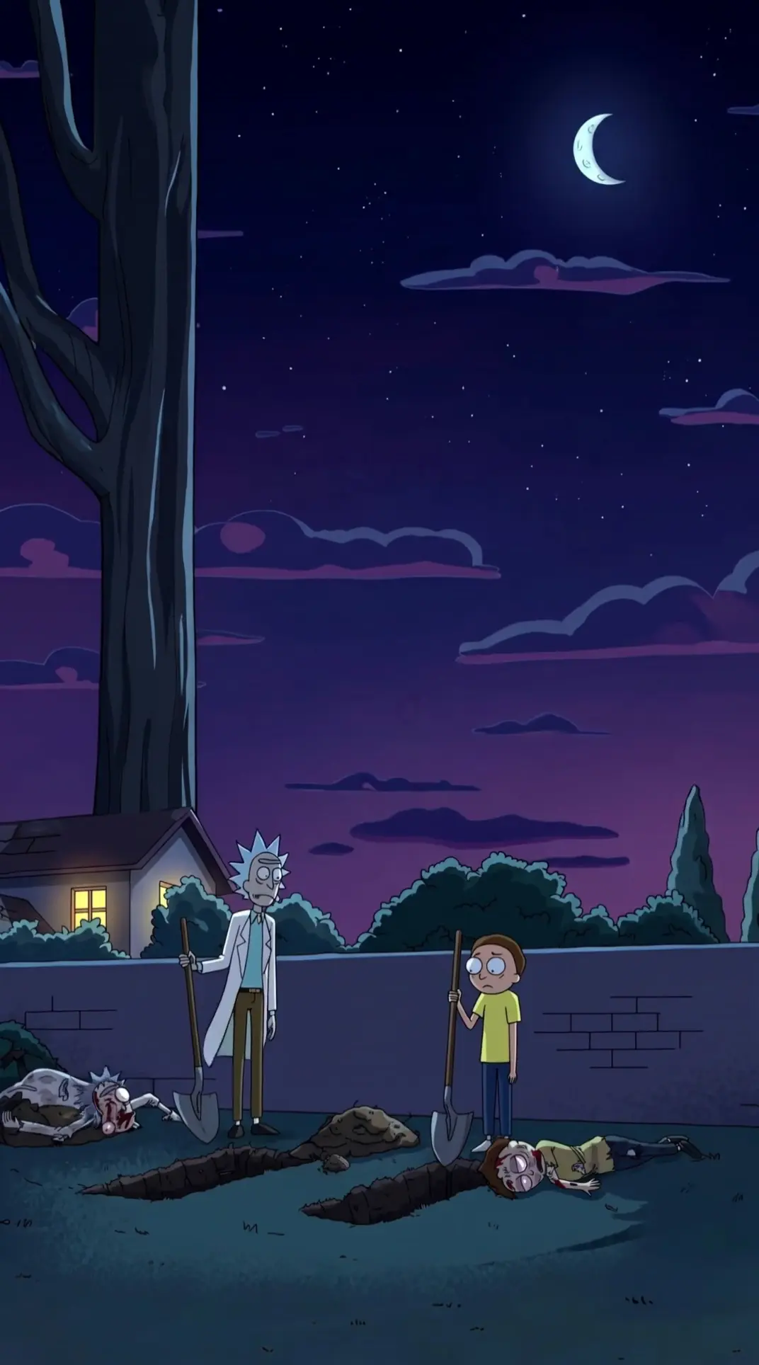 Rick and Morty Grave Scene Animated Wallpaper