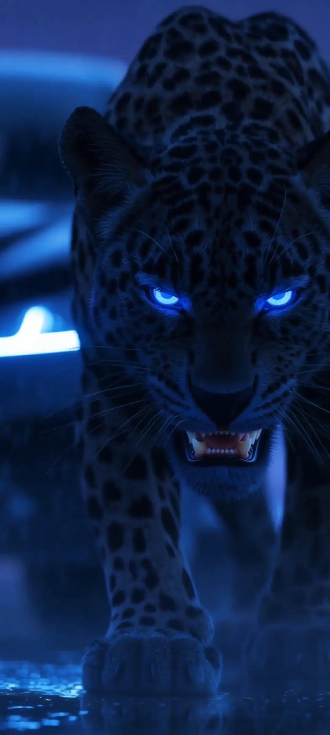 Black Panther Neon Eyes 4K Live Wallpaper for Mobile