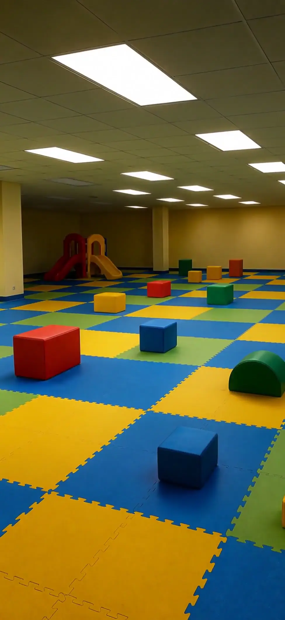 Liminal Backrooms Playroom 4K Wallpaper for Mobile