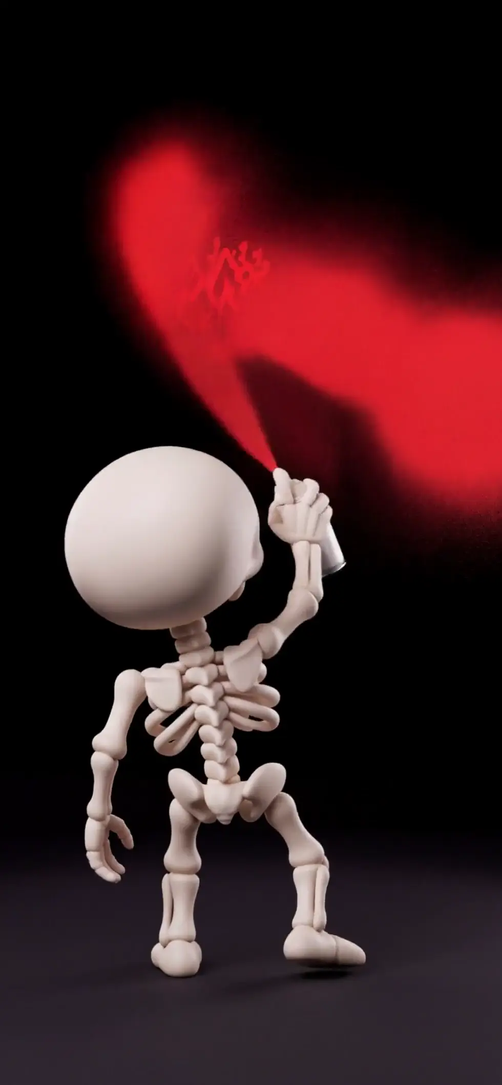 Cute Skeleton Cartoon Graffiti Artist 4K Live Wallpaper