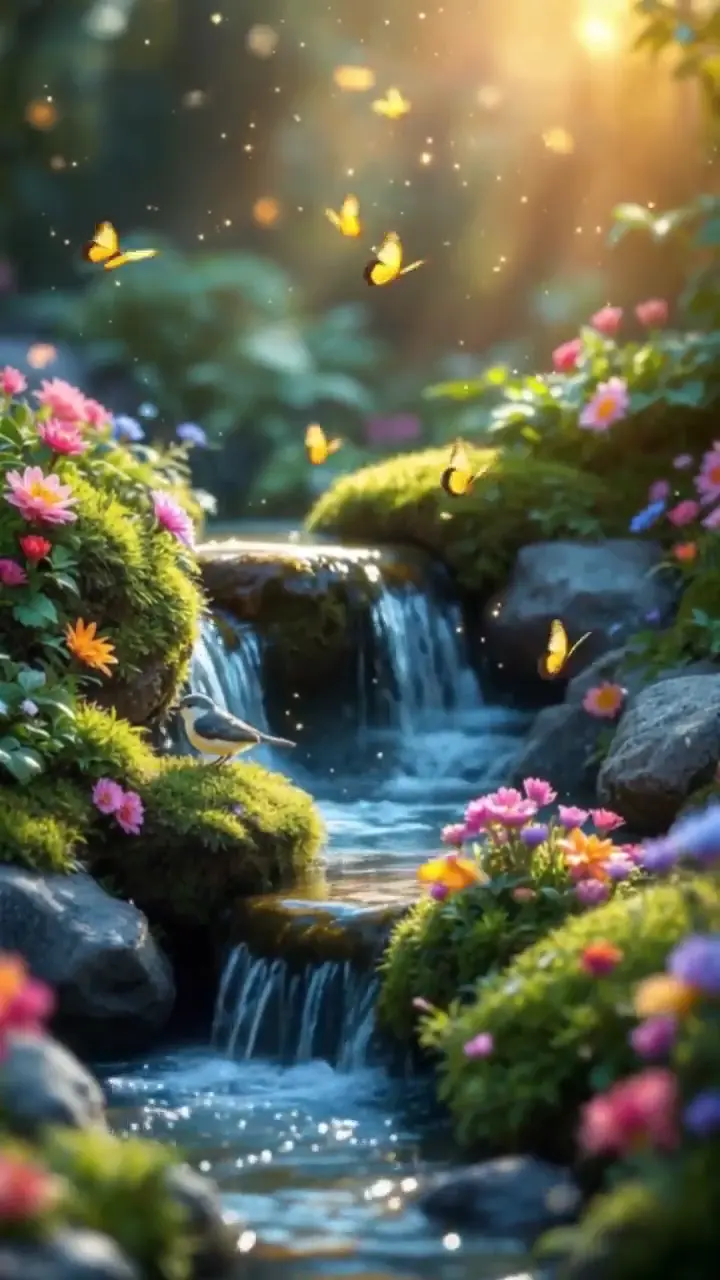 Magical Forest Stream Live Nature Wallpaper in 4K