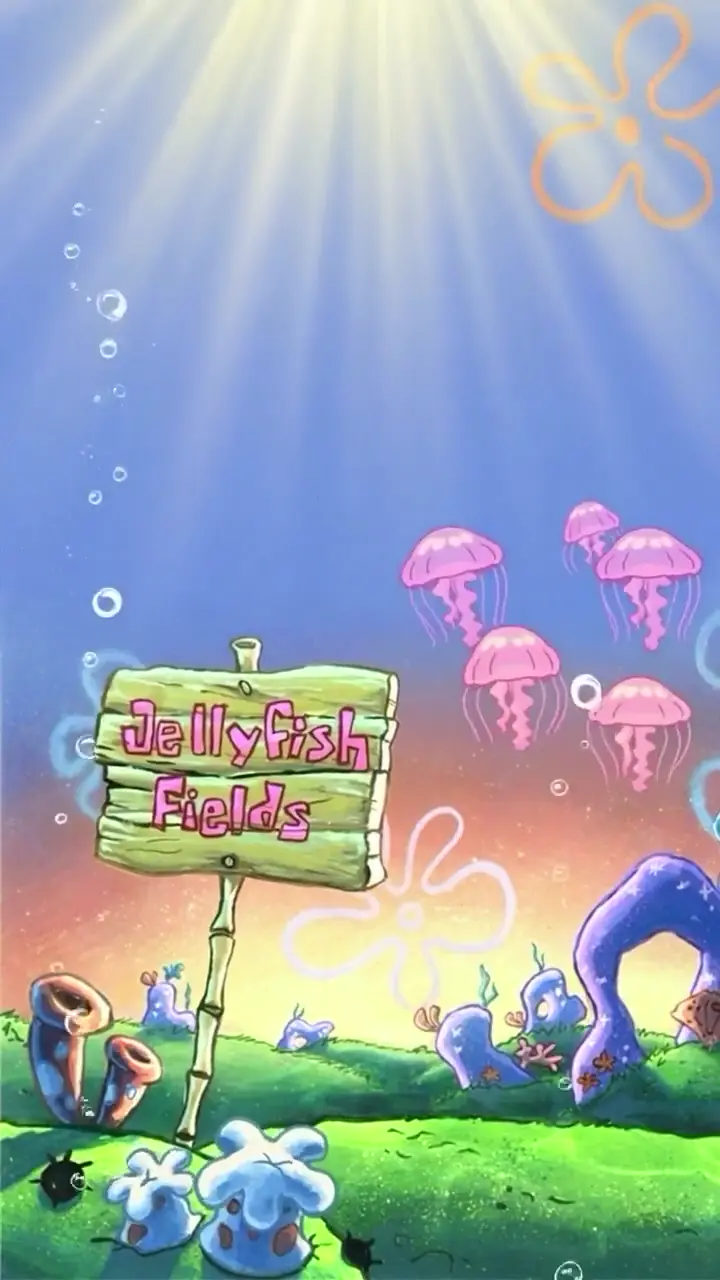 Spongebob Jellyfish Fields Animated 4K Wallpaper