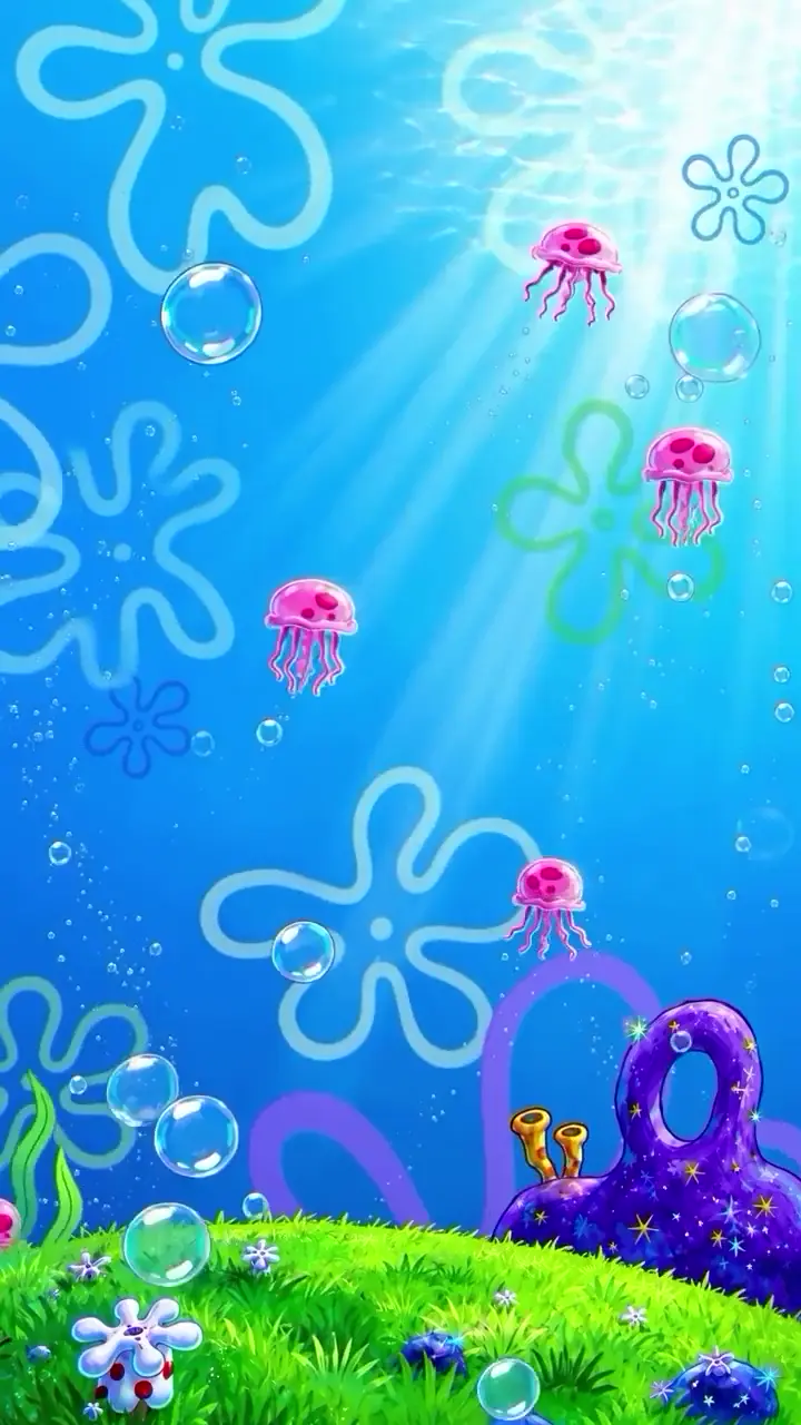 Spongebob Jellyfish Field 4K Live Wallpaper