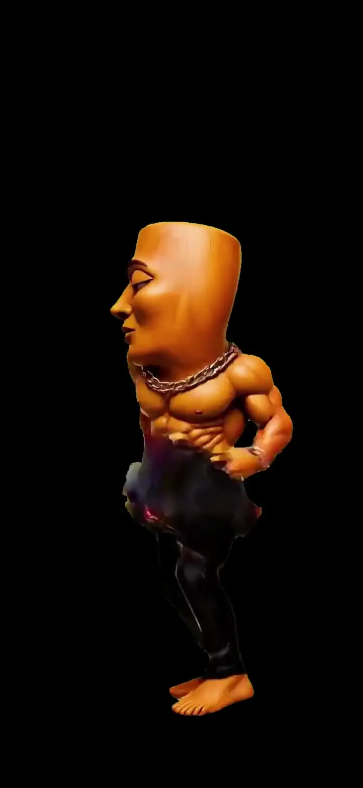 Quirky Block Head Muscled Meme Live Wallpaper