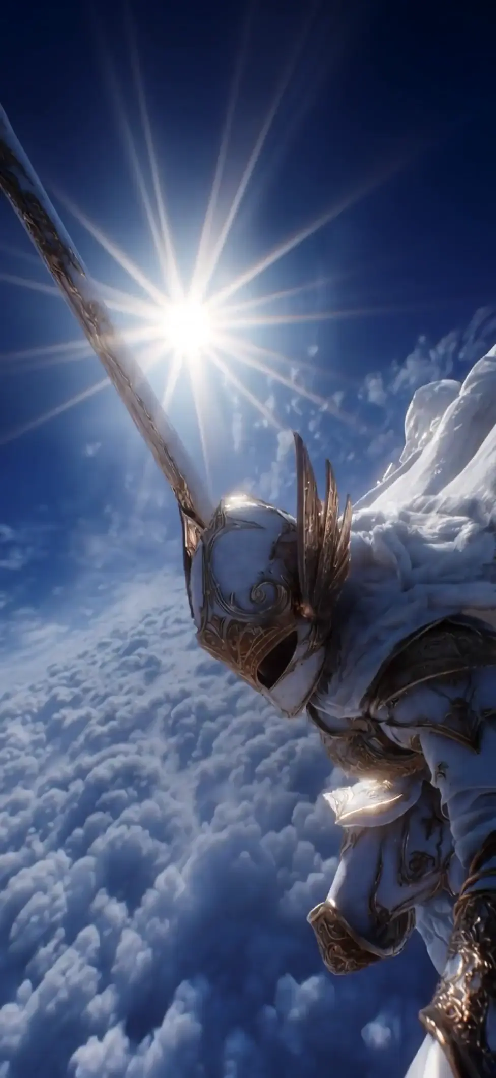 Epic Valkyrie in Golden Armor Fantasy 4K Live Wallpaper