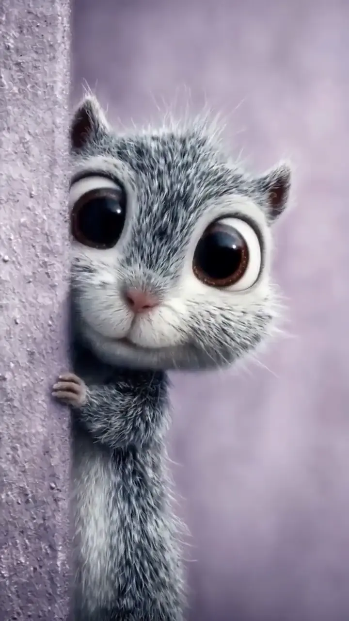 Adorable Big-Eyed Squirrel 4K Live Wallpaper