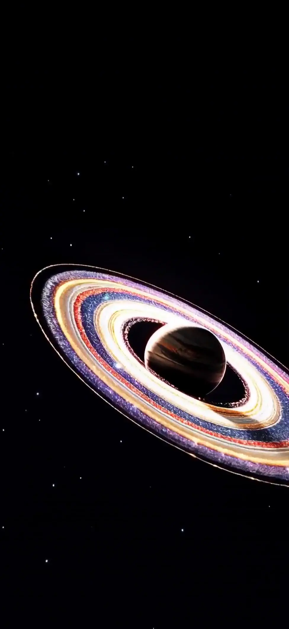 Glittering Cosmic Planet Rings 4K Space Live Wallpaper