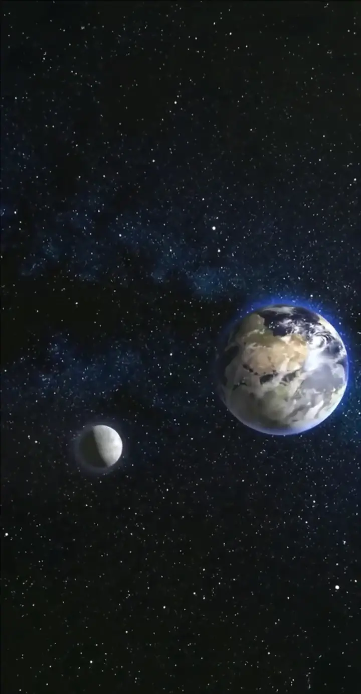 Earth and Moon in Starry Space 4K Live Wallpaper