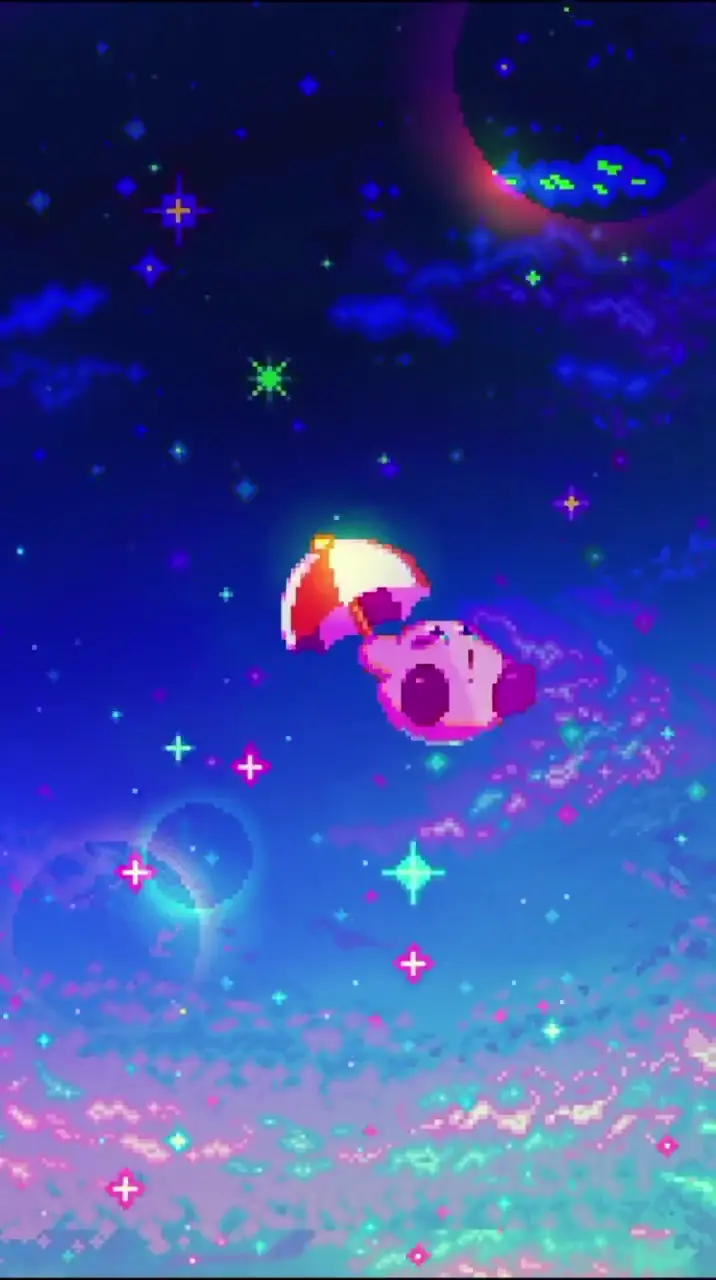 Kirby Pixel Art Cosmic Live Wallpaper in 4K
