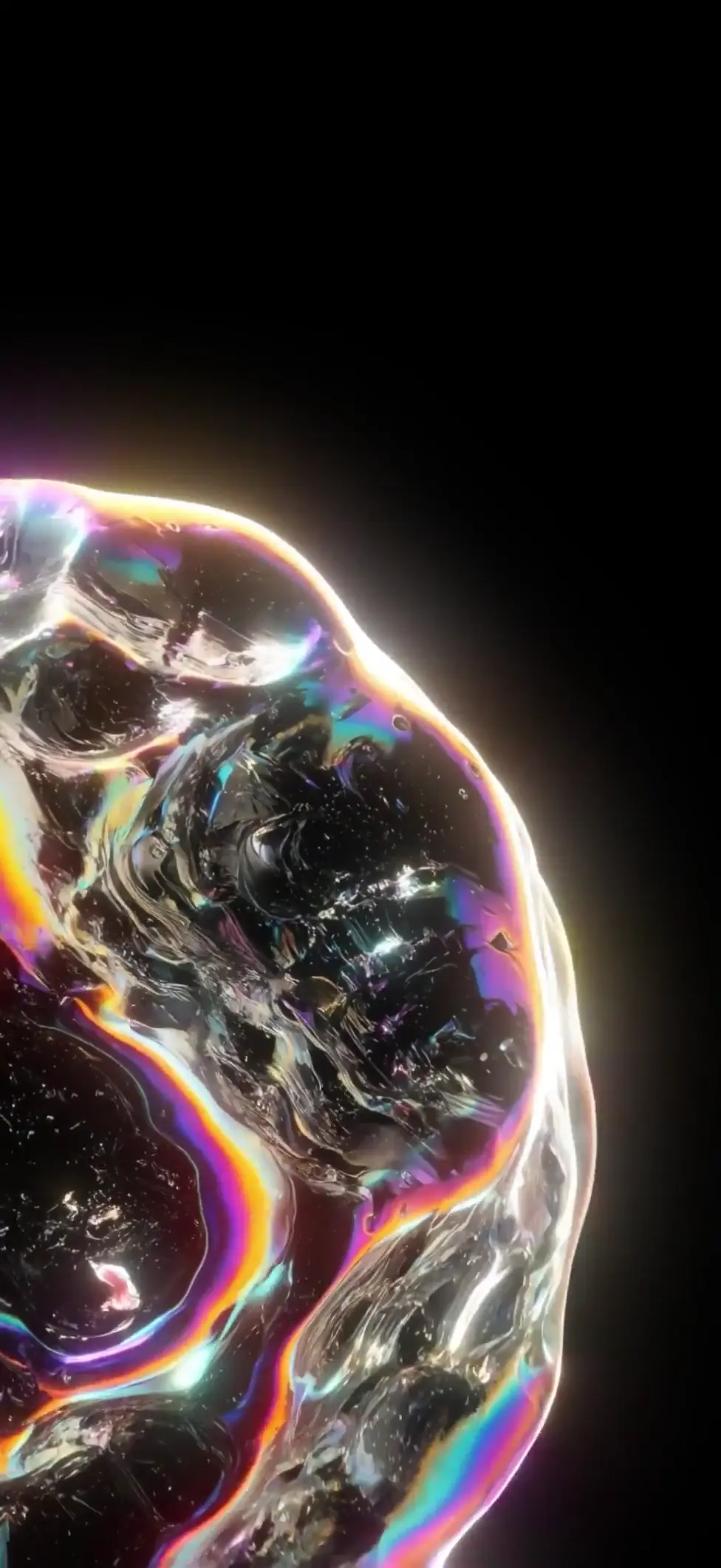 Iridescent Liquid Abstract 4K Wallpaper for Mobile