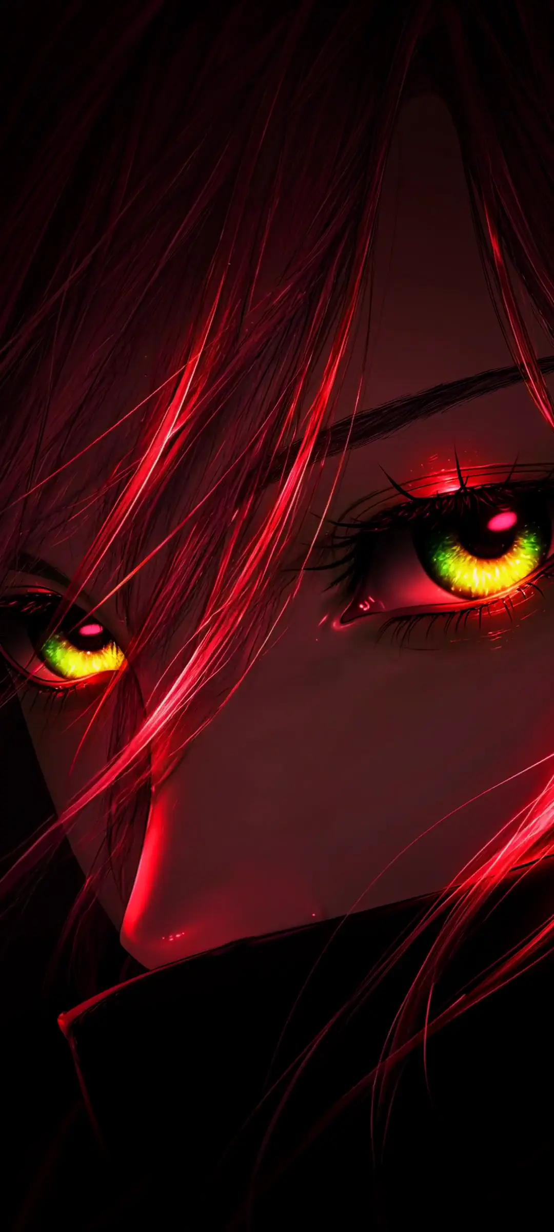 Crimson Glare Anime Girl 4K Live Wallpaper