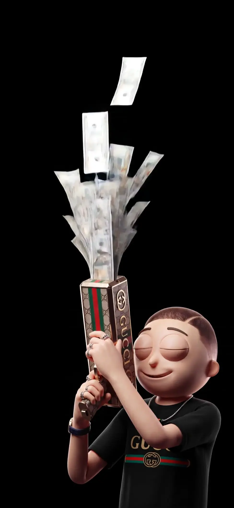 Gucci Morty Money Gun Animated Live Wallpaper 4K