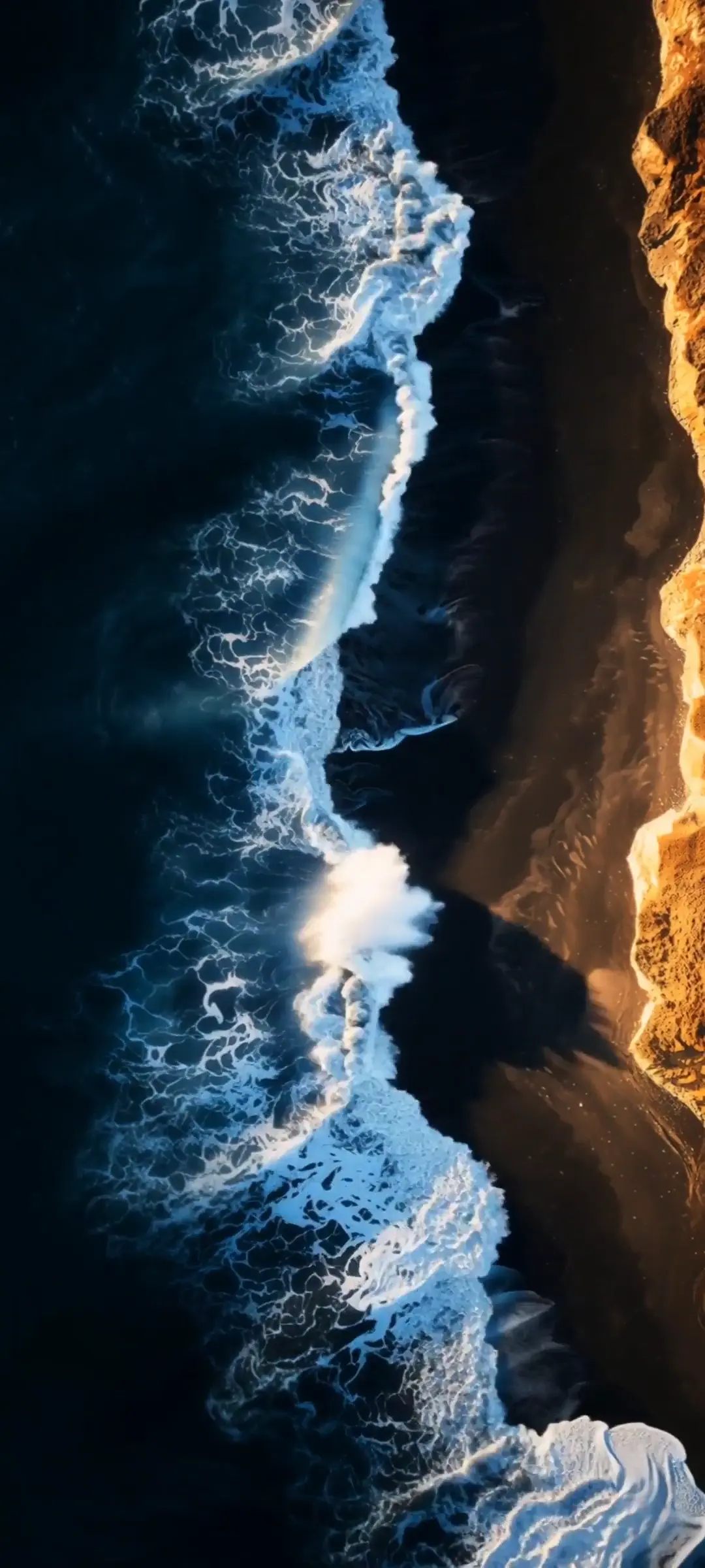Foamy Ocean Waves Aerial Beach Live Wallpaper