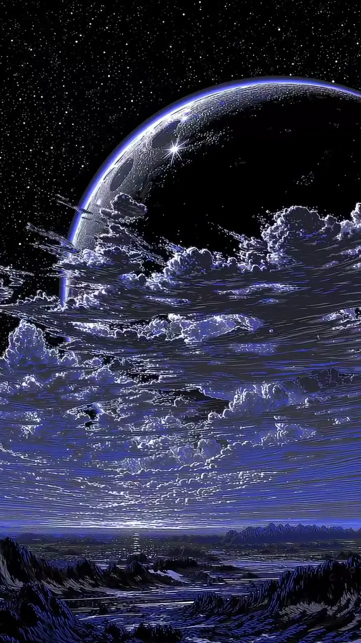 Surreal Distant Planet Clouds Space Wallpaper in 4K