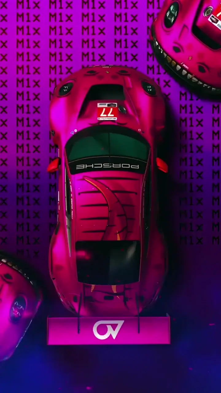 Magenta Porsche Race Car Cyberpunk 4K Live Wallpaper