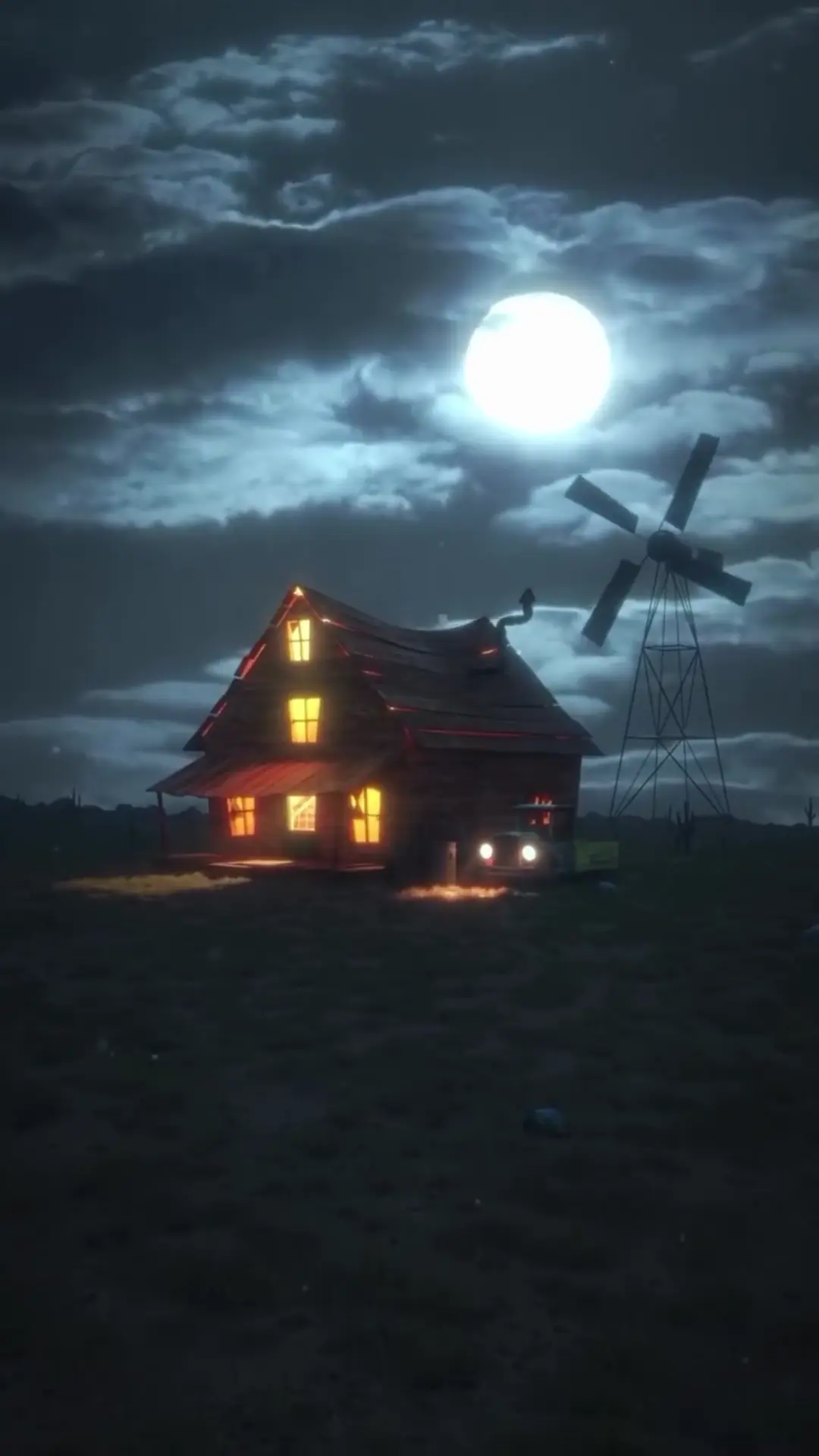 Courage the Cowardly Dog Creepy Farmhouse 4K Wallpaper