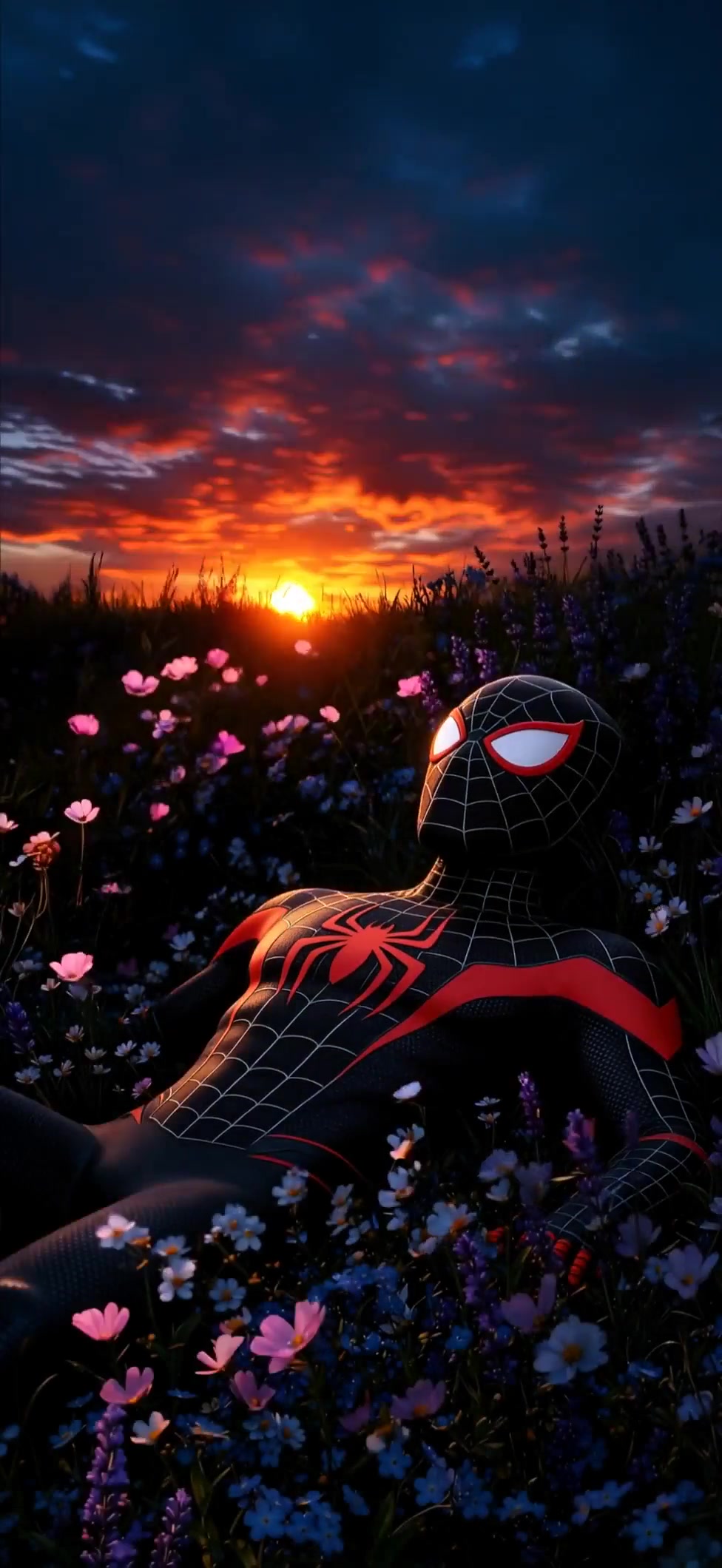 Spider-Man Sunset Meadow Live Wallpaper