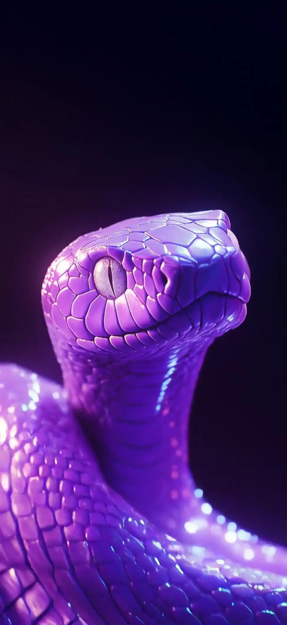 Glowing Purple Snake Fantasy Live Wallpaper in 4K