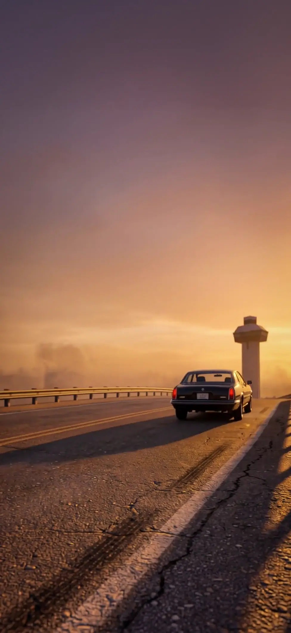 Classic Car Driving at Sunset 4K Live Wallpaper
