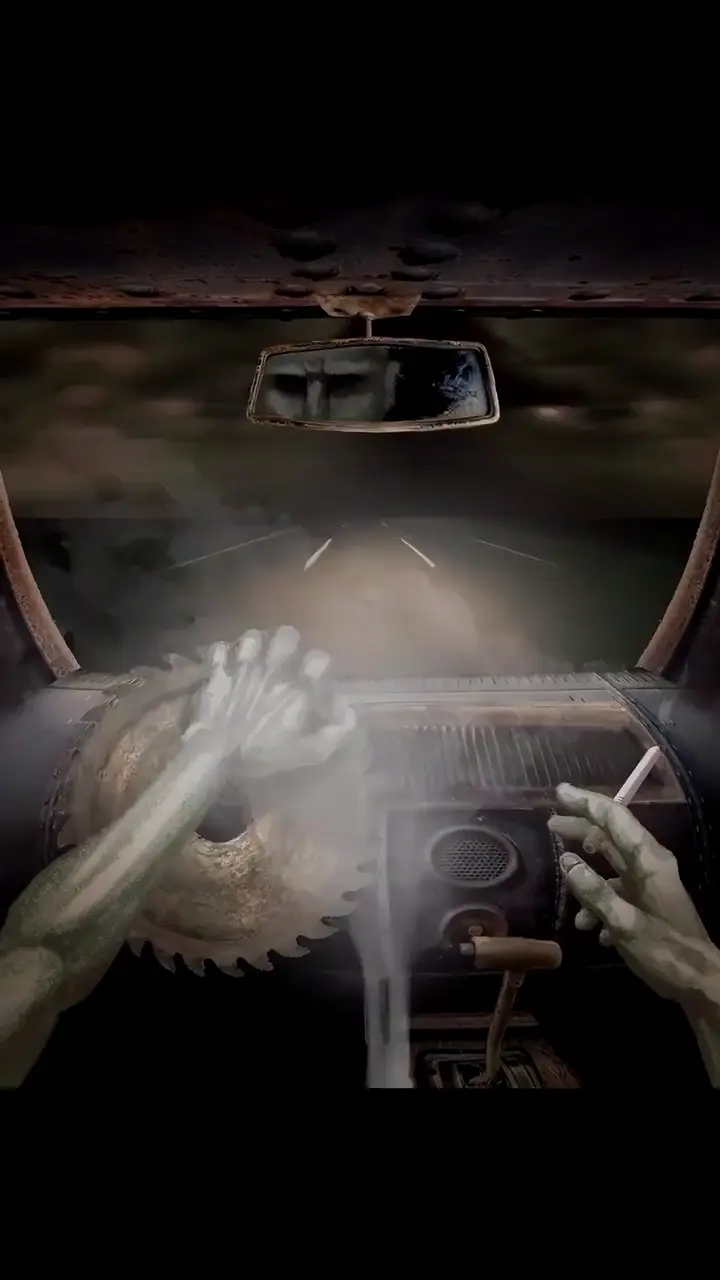 Zombie Driver Sawblade 4K Horror Live Wallpaper