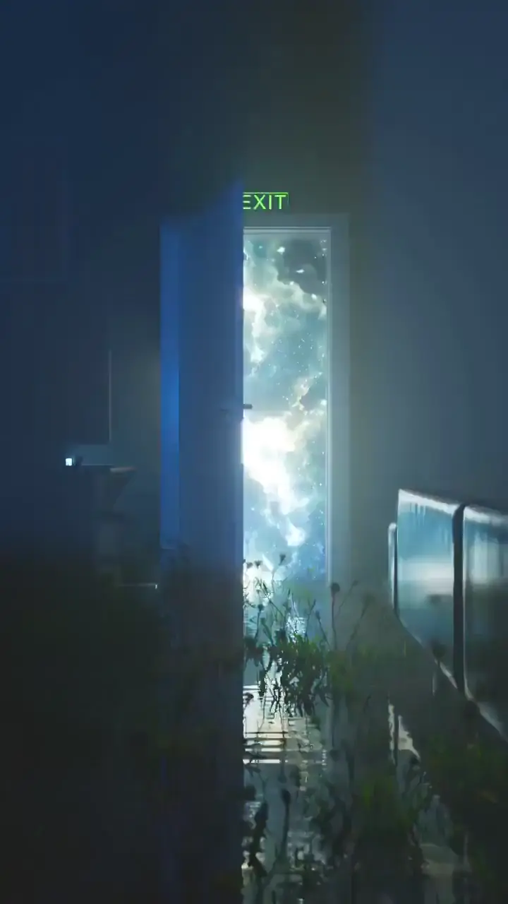 Cosmic Exit Door Live Space Portal Wallpaper
