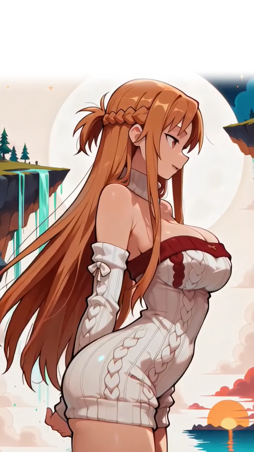 Asuna Yuuki Sword Art Online Fantasy Sunset Wallpaper