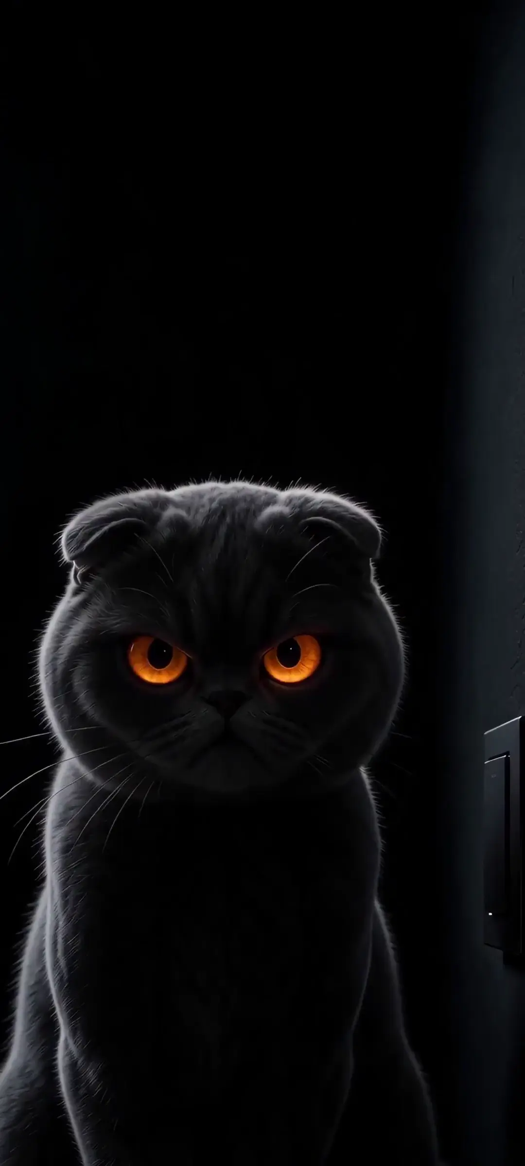 Scottish Fold Cat with Glowing Eyes 4K Live Wallpaper