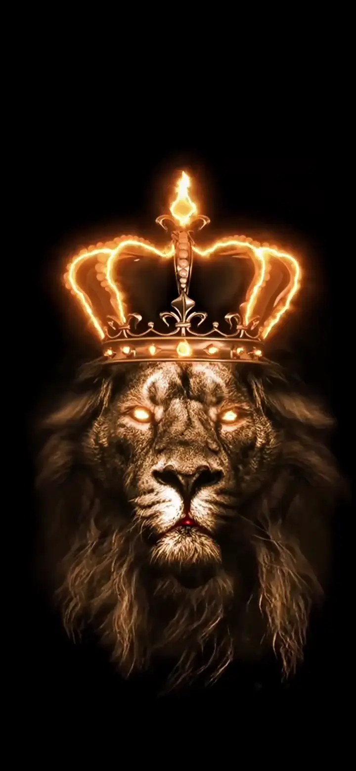Majestic Lion with Fiery Crown HD Live Wallpaper