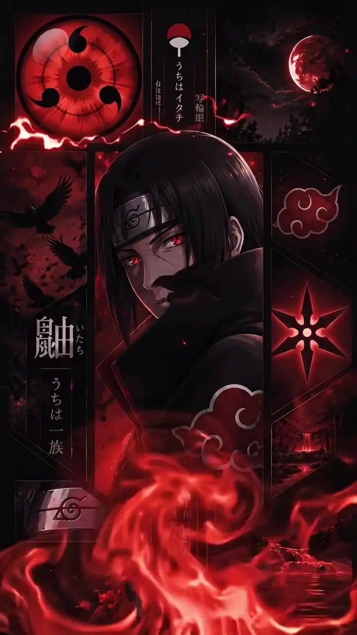 Itachi Uchiha Sharingan Fire Anime 4K Wallpaper