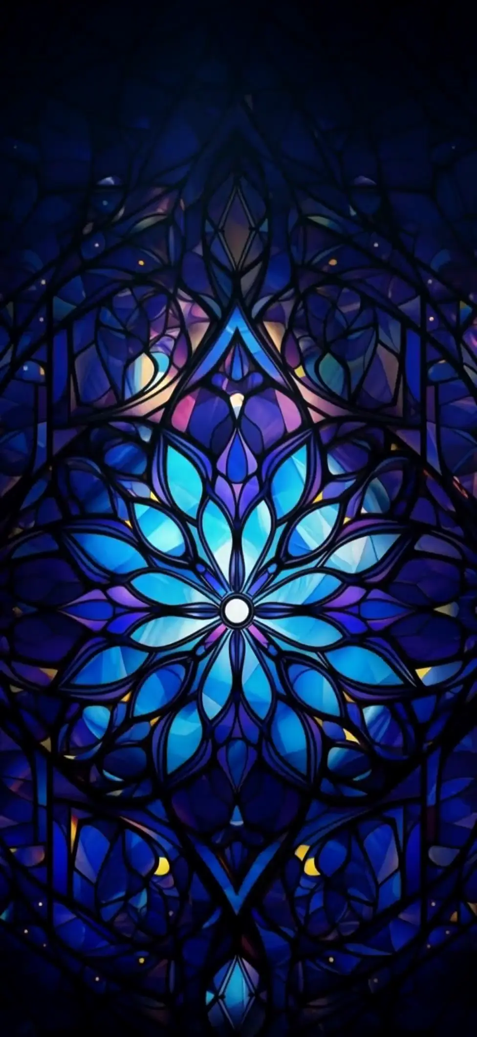 Blue Stained Glass Mandala Live Wallpaper in 4K