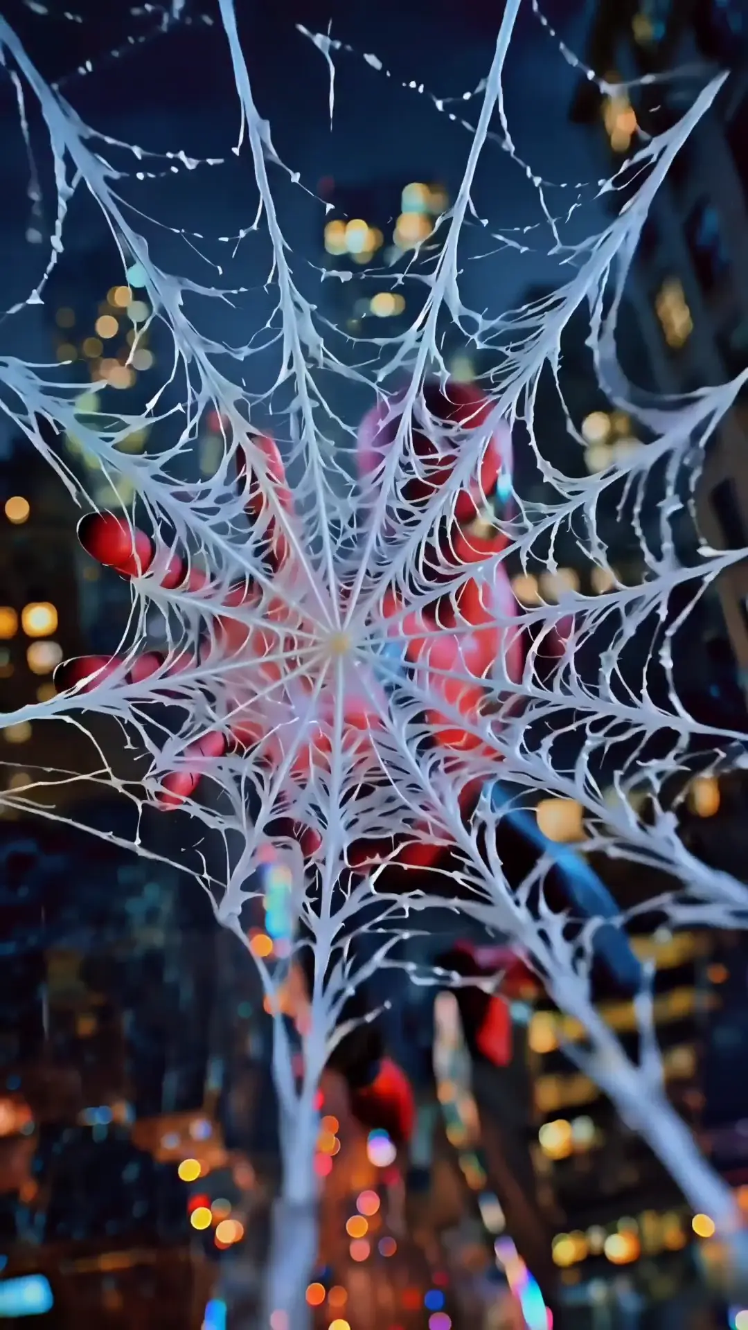 Spider-Man Swinging in Night City 4K Live Wallpaper