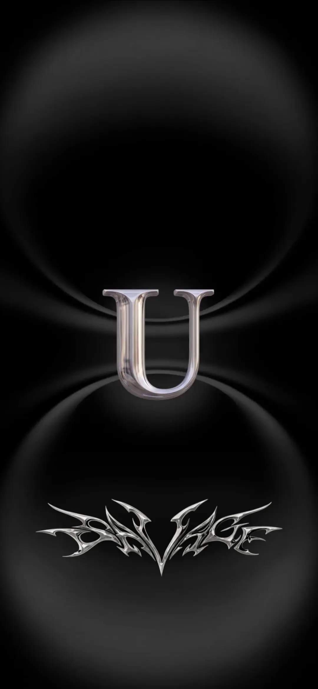 Chrome Letter U Dark Aesthetic 4K Live Wallpaper