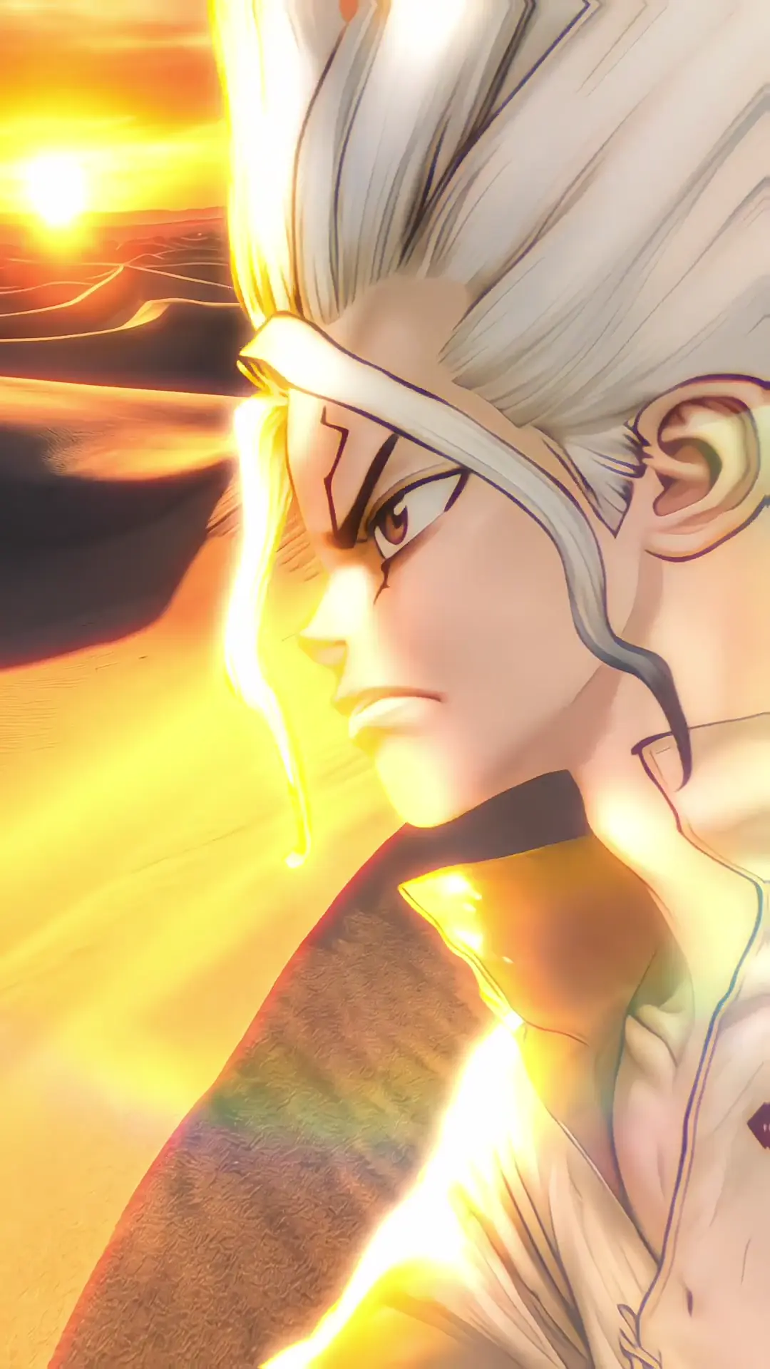 Ishigami Senku Beach Sunset Anime 4K Live Wallpaper