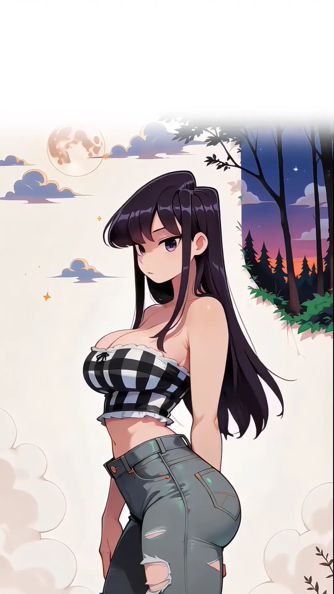 Moonlit Anime Girl Aesthetic Live Wallpaper for Mobile
