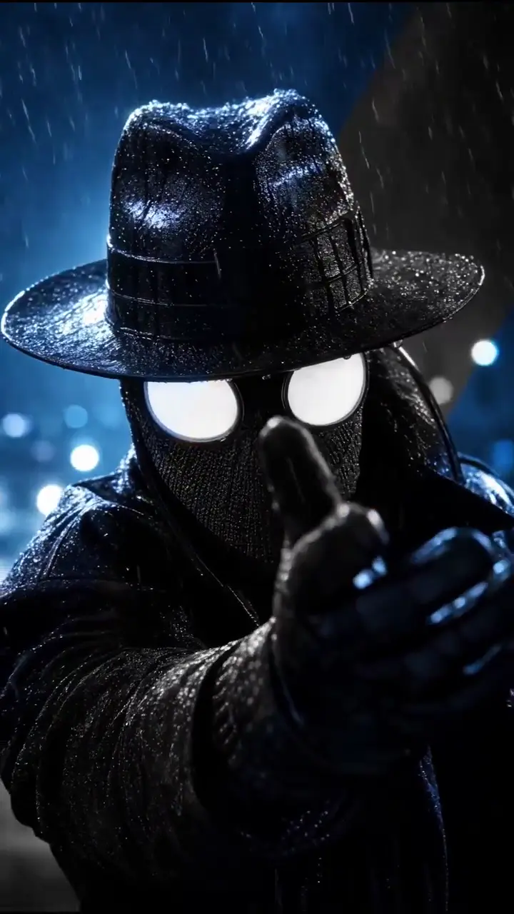 Spider-Man Noir in Raining City 4K Live Wallpaper