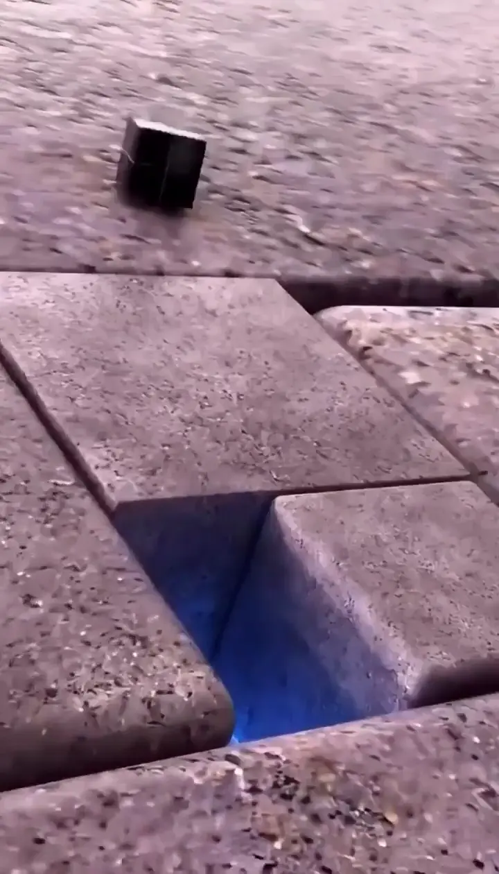 蓝光立方体抽象3D壁纸