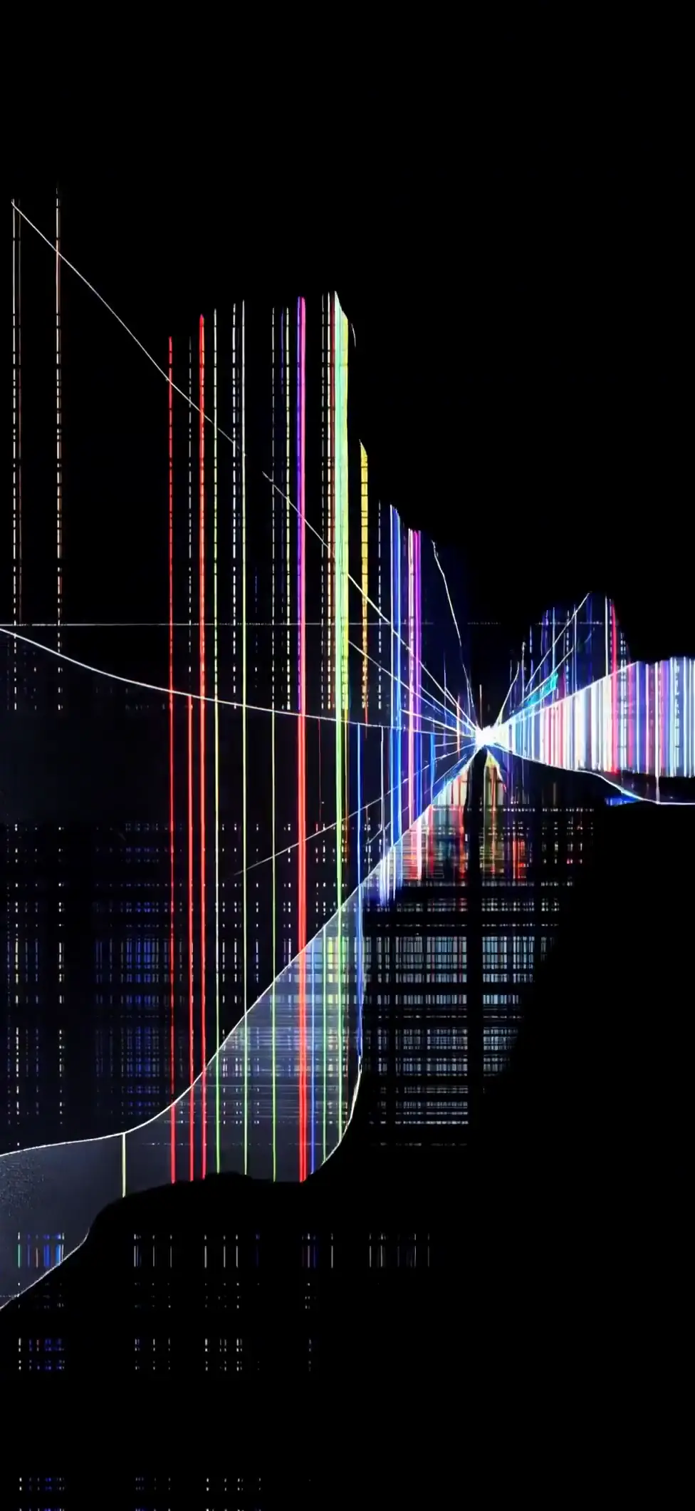 Shattered Glitch Rainbow 4K AMOLED Live Wallpaper