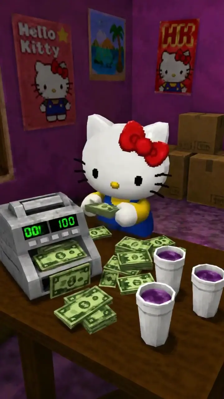 Hello Kitty Cute Money Counting Live Wallpaper in 4K