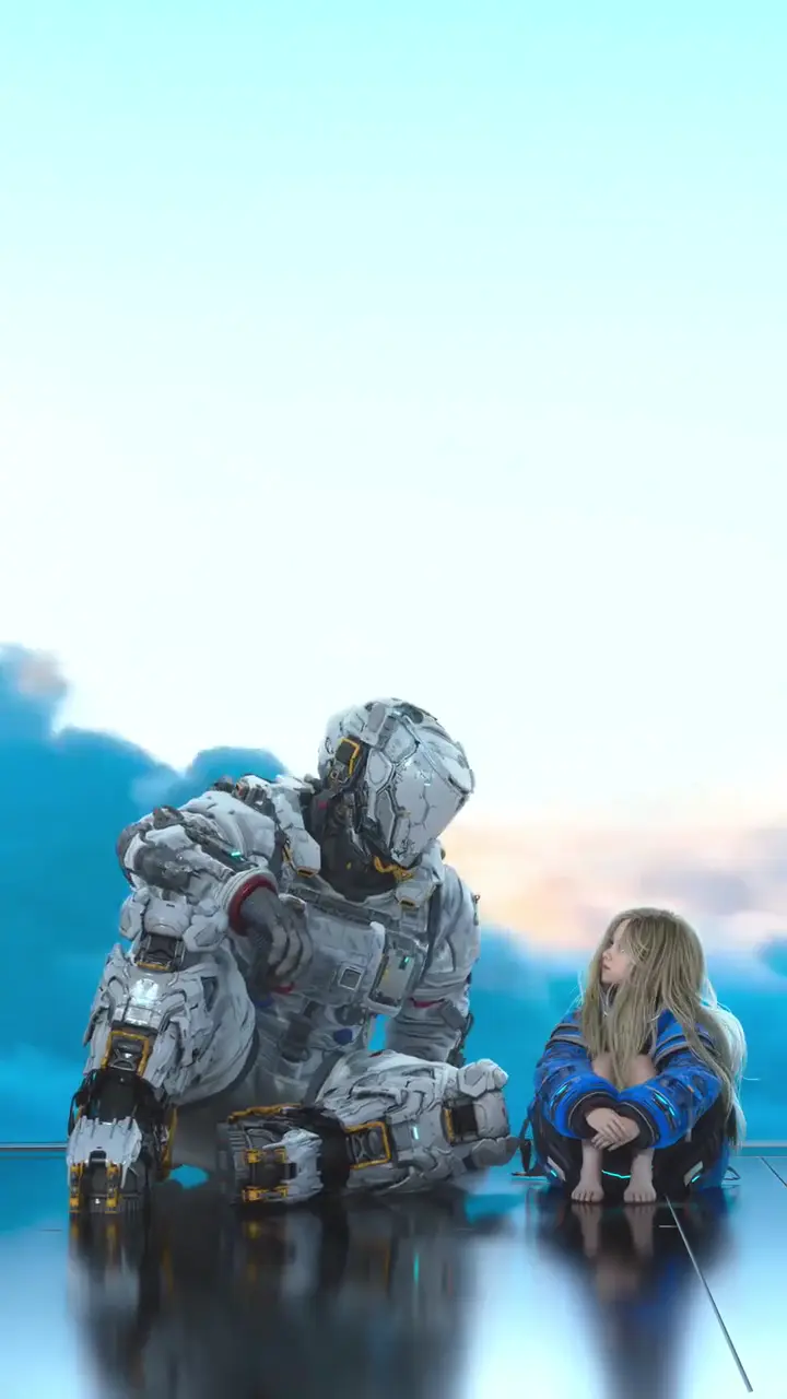 Futuristic Astronaut and Girl Live Wallpaper in 4K