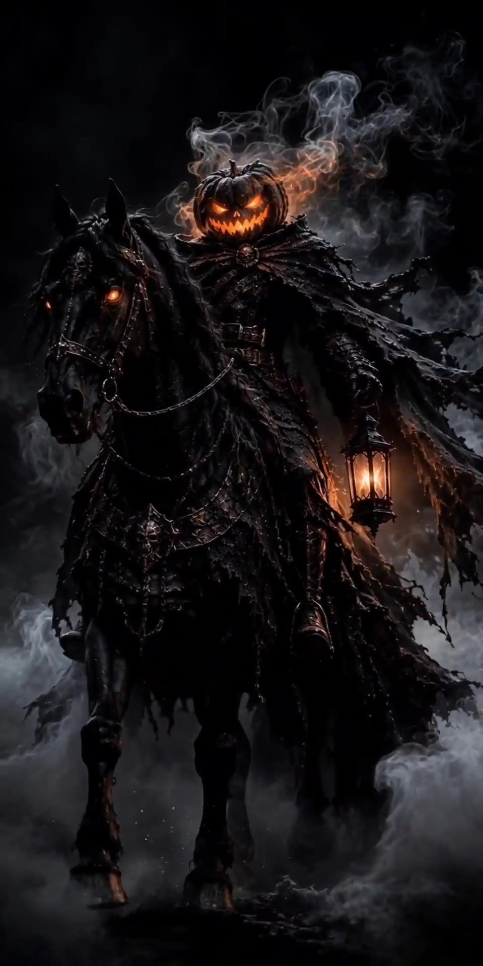 Flaming Pumpkin Head Horseman