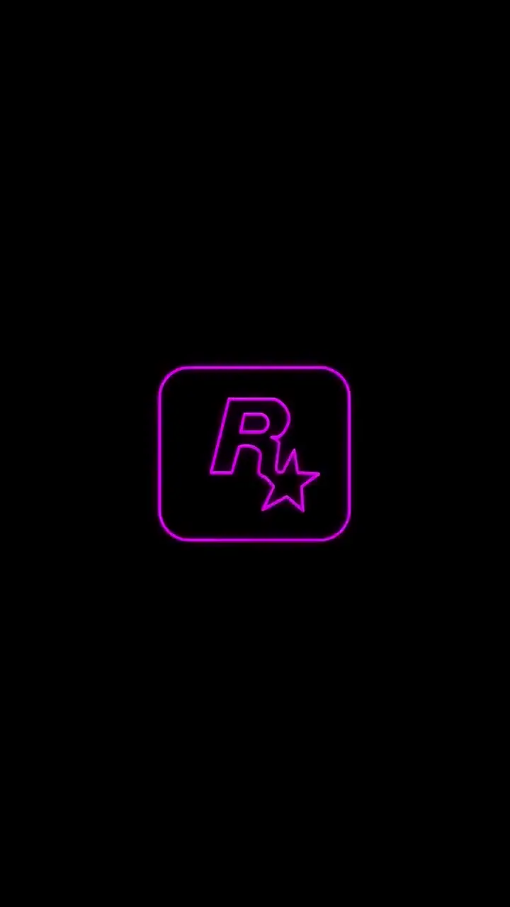 Rockstar Games Neon Logo 4K Minimalist Wallpaper