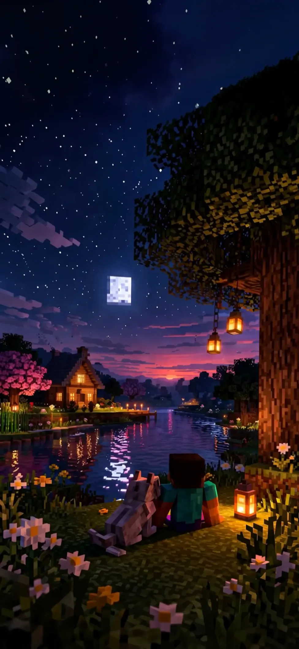 Minecraft Serene Night 4K Live Wallpaper for Mobile