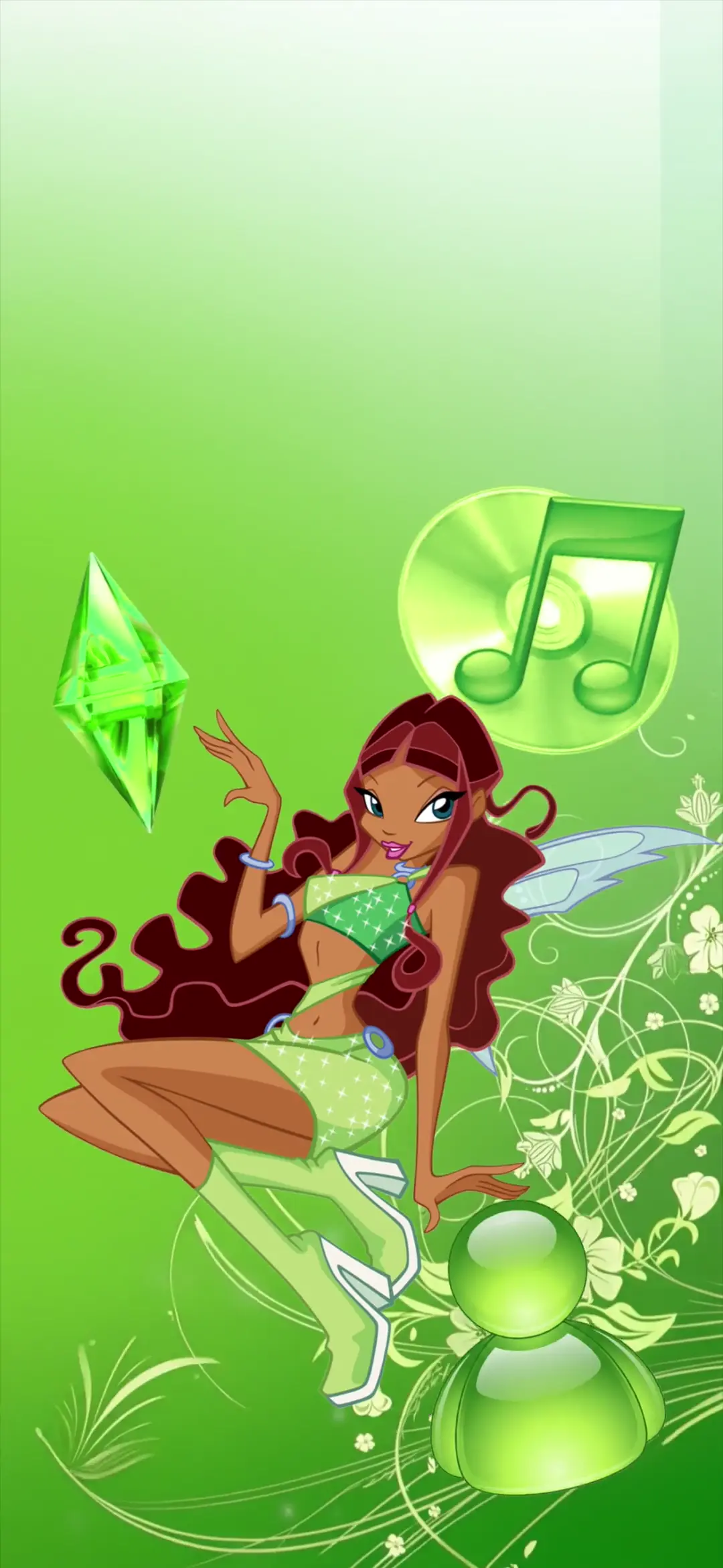 Winx Club Aisha Fairy Green Aero Live Wallpaper