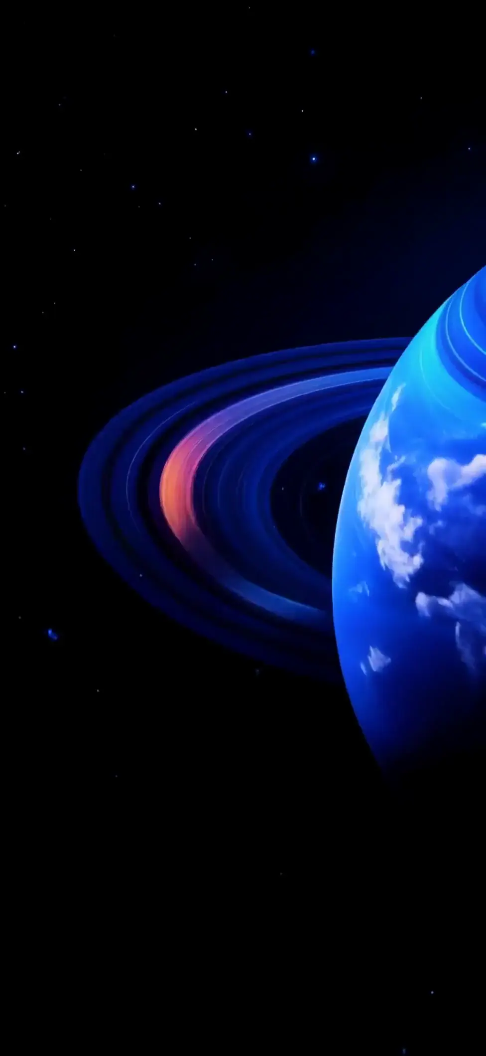Vibrant Cosmic Rings Space Live Wallpaper for Mobile